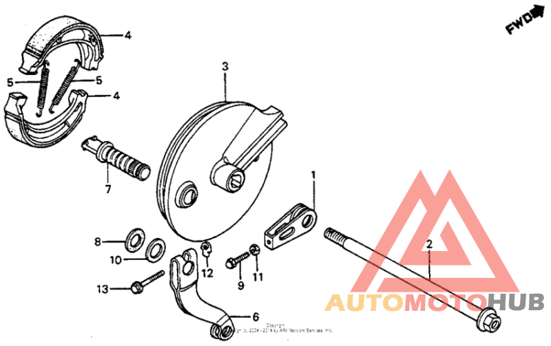 Rear brake panel 82-83