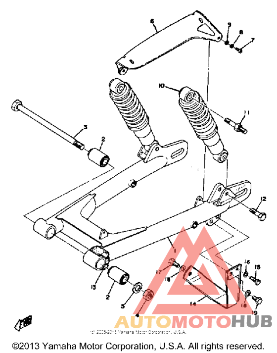 Rear arm rear cushion chain case