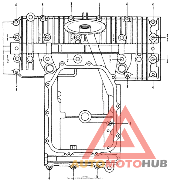 Lower case (bolt, washer)