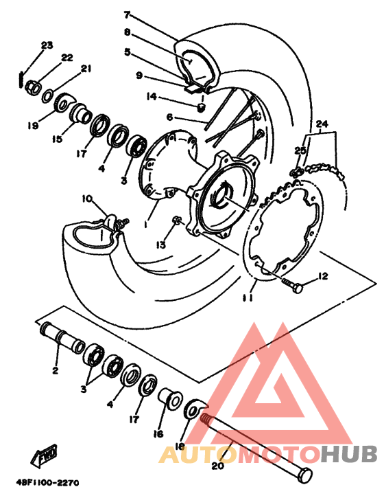 Rear wheel complete assy