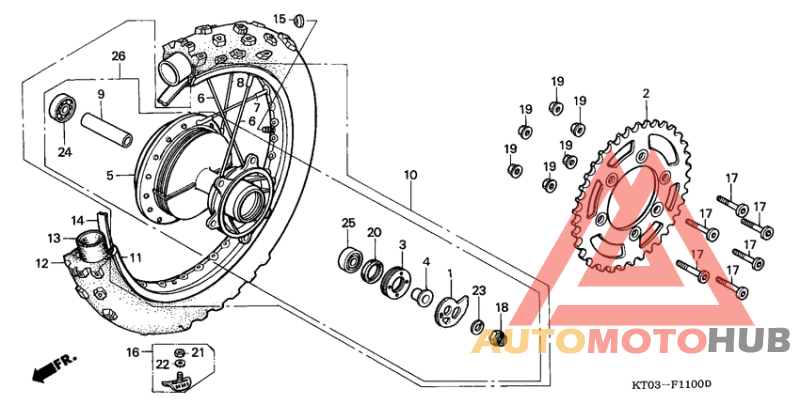 Rear wheel complete assy