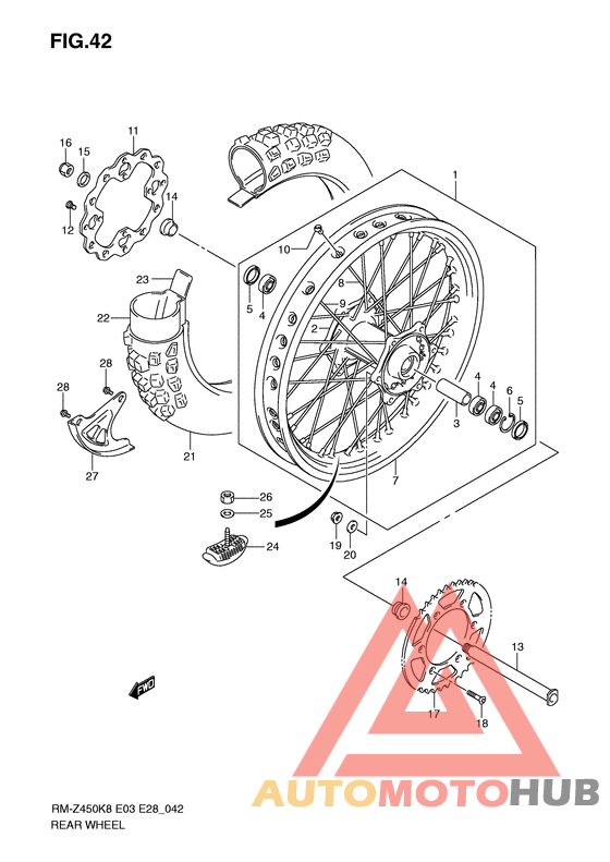 Rear wheel complete assy