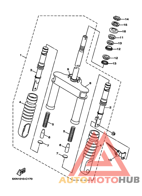 Front fork assy(ur silv