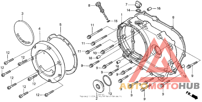 Vt1100c2right crankcase cover