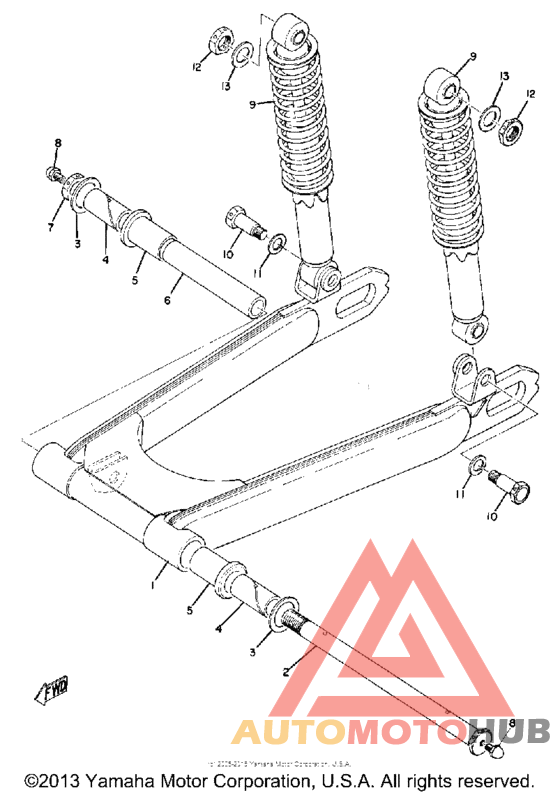 Swing arm-rear shocks
