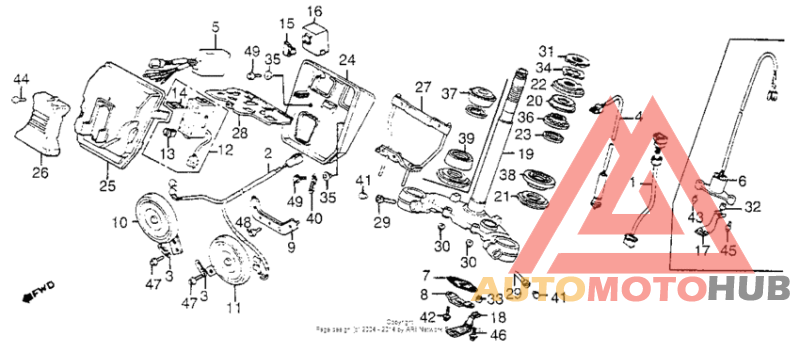 Steering stem + horn