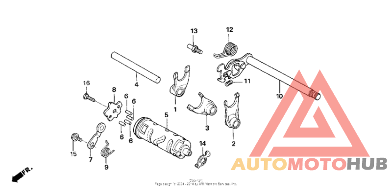 Gearshift fork + drum