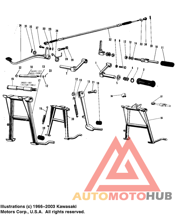 Footrests/stands/brake pedal