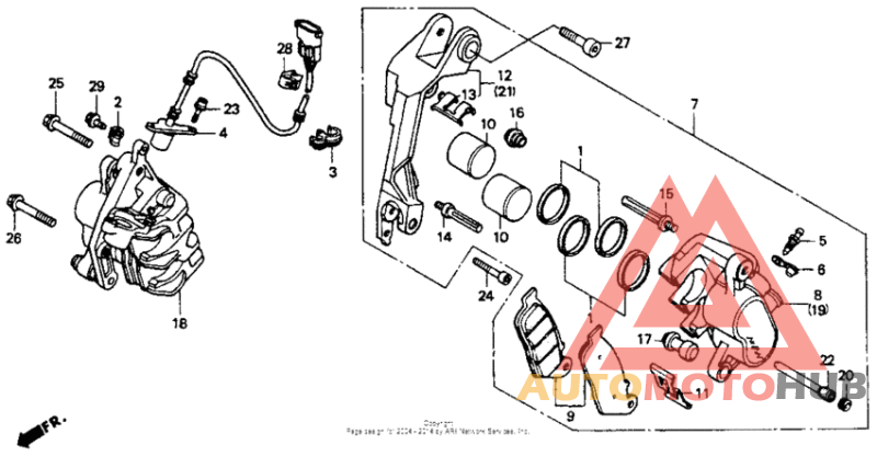 Front brake caliper 1100a