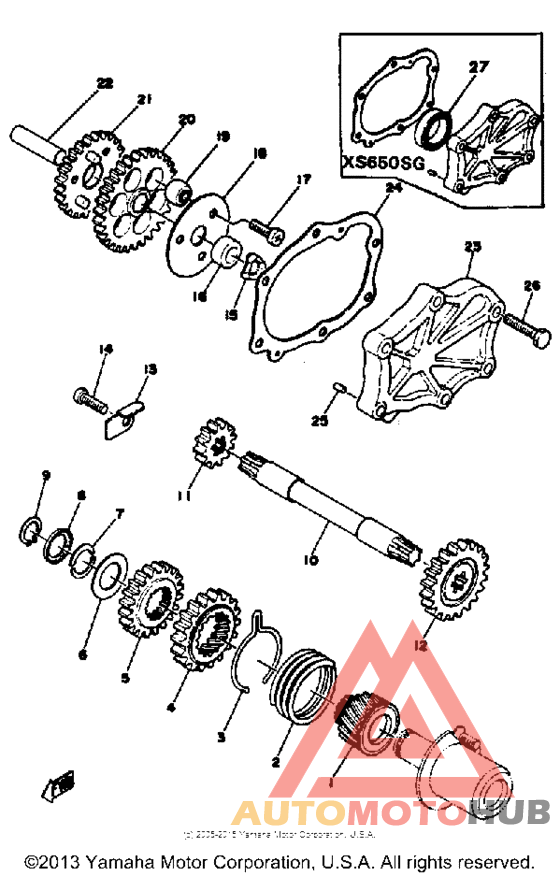 Starting motor unit