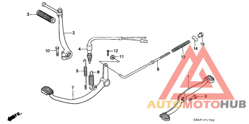 Pedal/kick starter arm