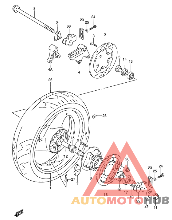 Rear wheel complete assy