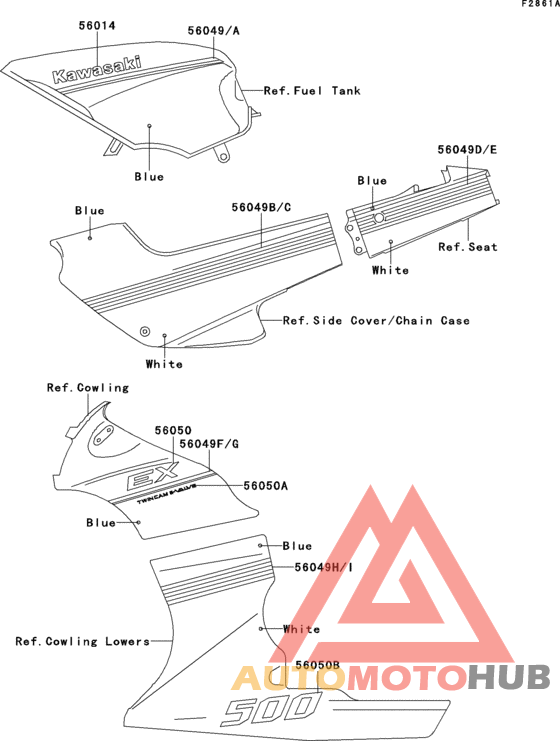 Decals(ex500-a4)(blue/white)