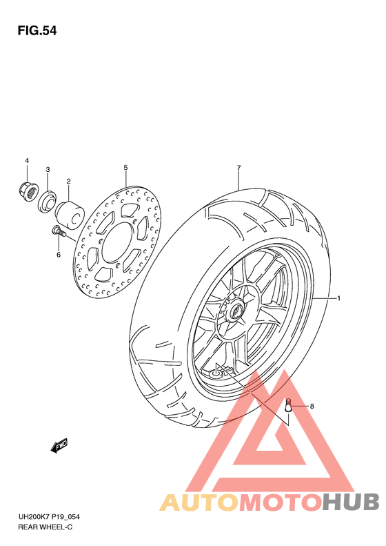 Rear wheel complete assy
