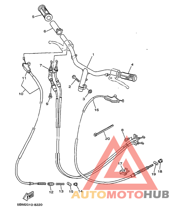 Steering handle. cable