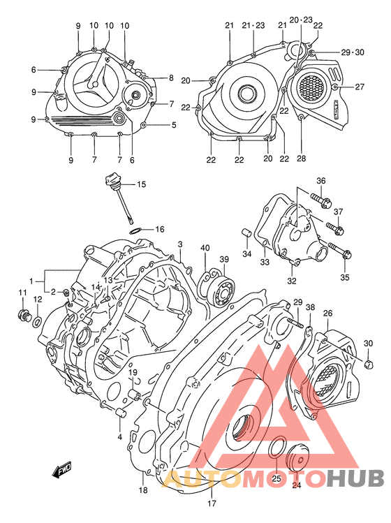 Crankcase cover ass`y  (v