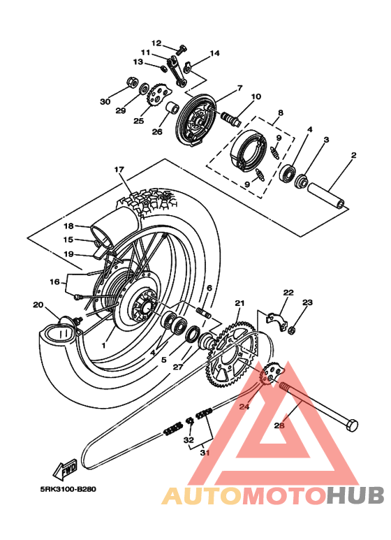Rear wheel complete assy