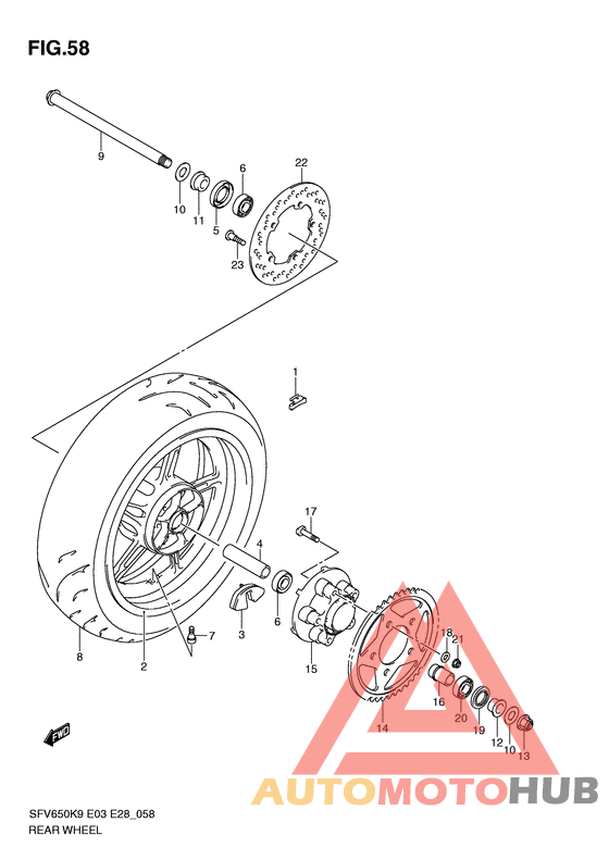 Rear wheel complete assy