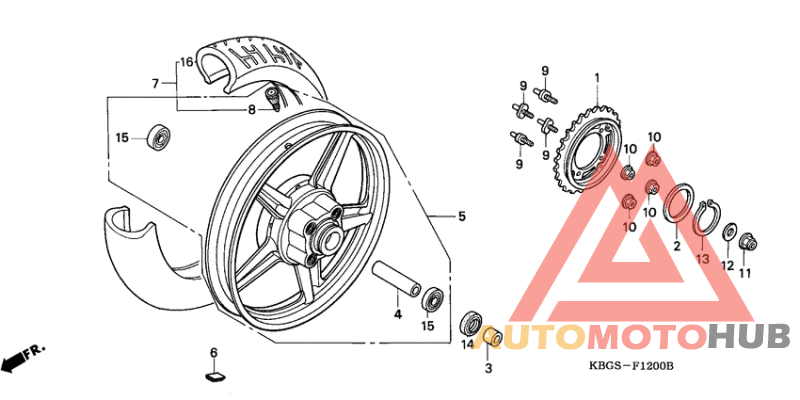 Rear wheel complete assy