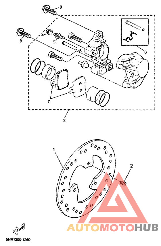 Rear brakecaliper