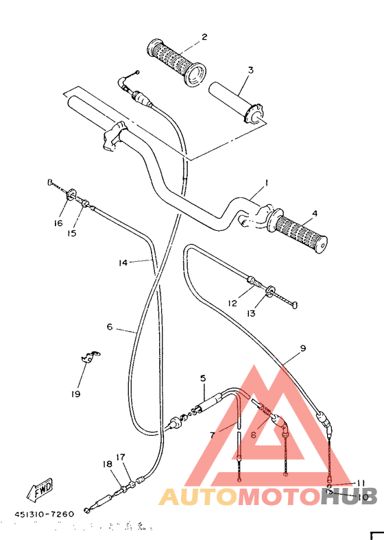 Steering handle. cable