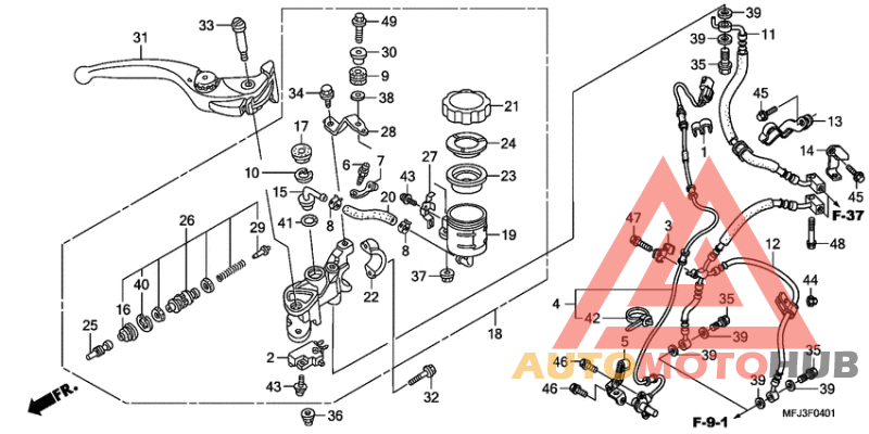Fr. brake master cylinder