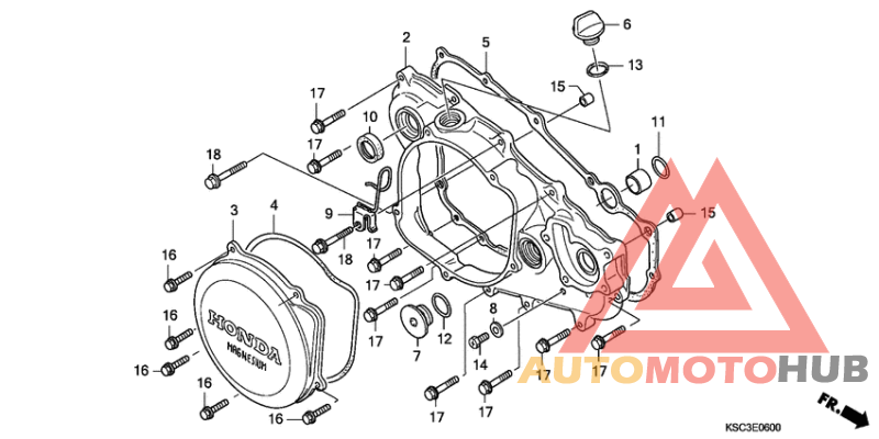 R. crankcase cover