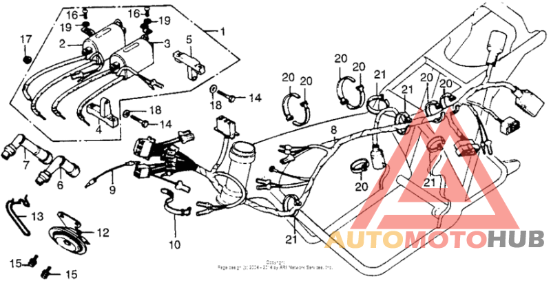 Wire harness + horn + ignition coil