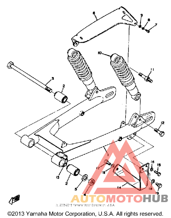Rear arm rear cushion chain case
