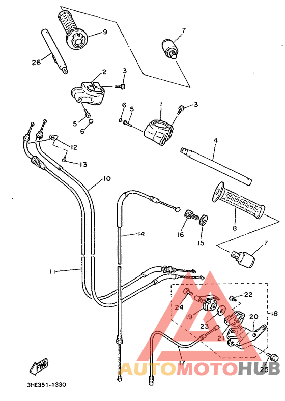 Steering handle. cable