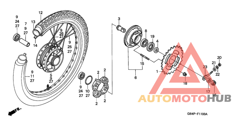 Rear wheel complete assy