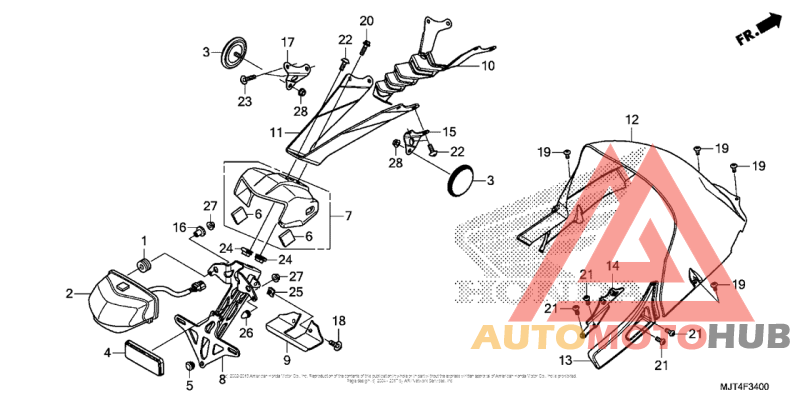 Rear Fender + License Light