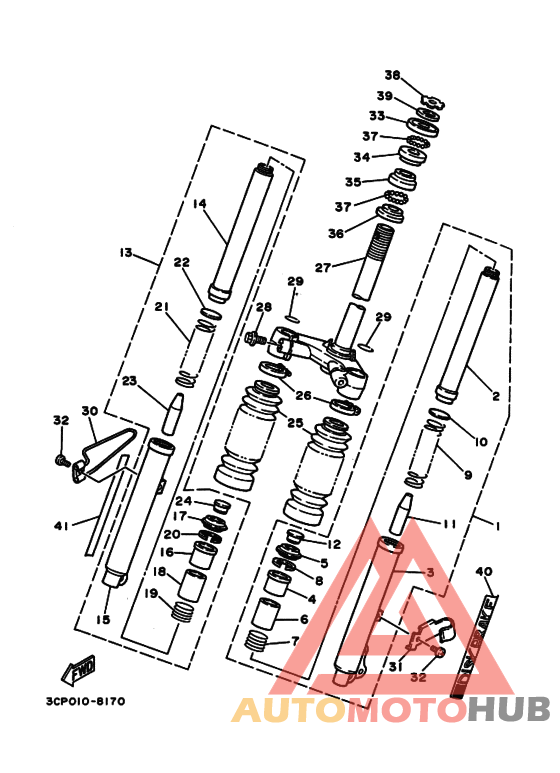 Front fork assy(ur silv