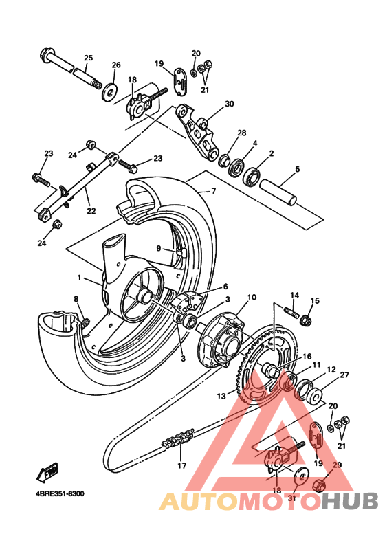 Rear wheel complete assy