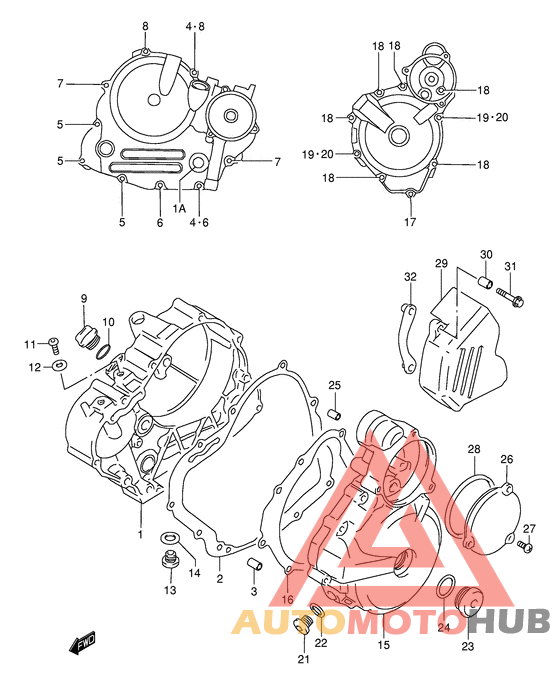 Crankcase cover ass`y  (v