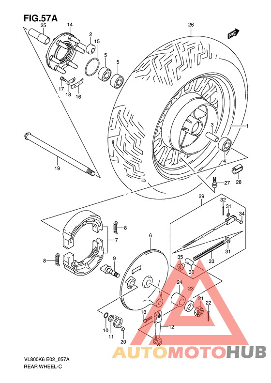 Rear wheel complete assy