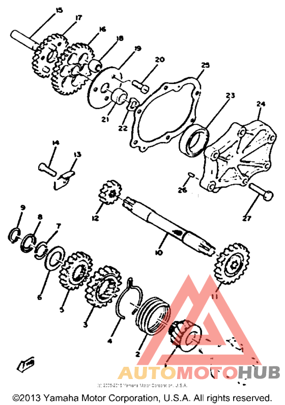 Starting motor unit