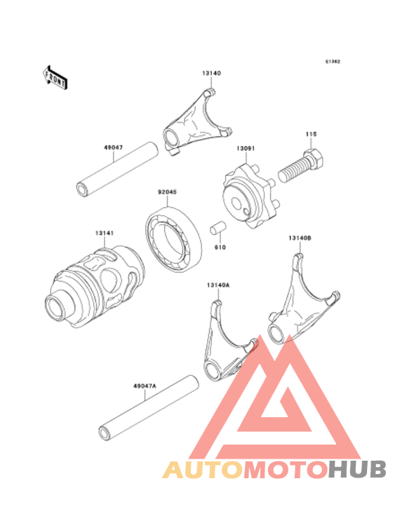 Gear change drum & forks