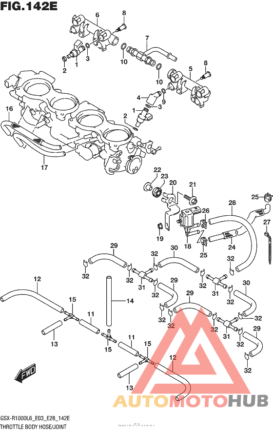 Throttle Body Hose/joint (Gsx-R1000Al6 E33)