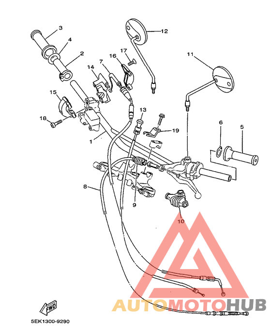 Steering handle. cable