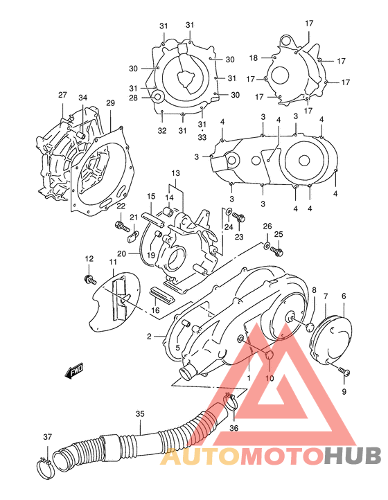Crankcase cover ass`y  (v