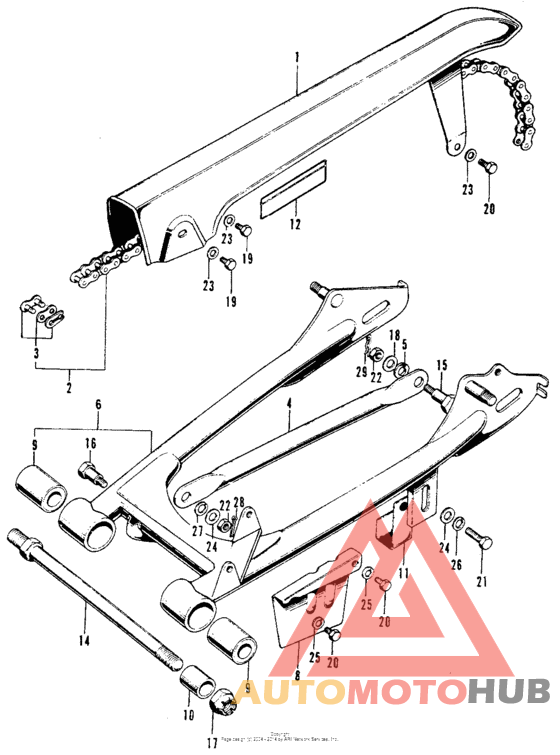 Swingarm + chain case