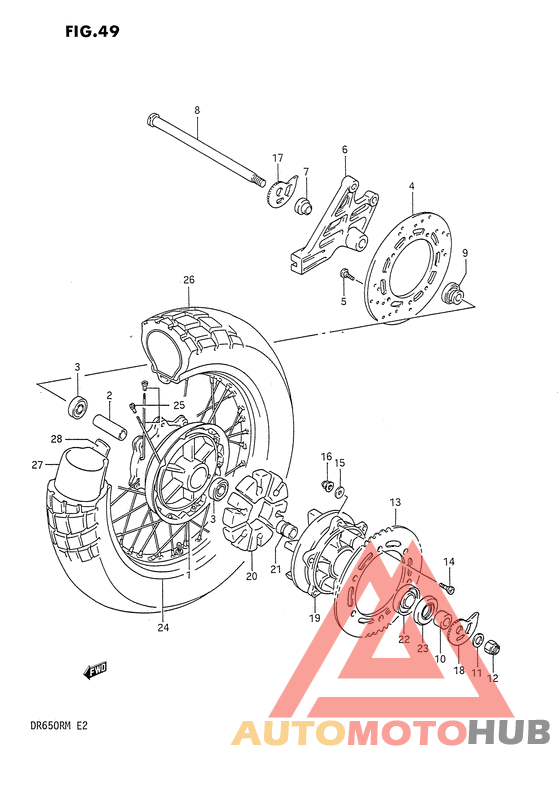 Rear wheel complete assy