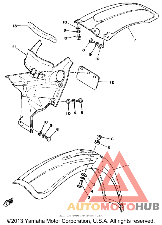 Front fender-rear fender