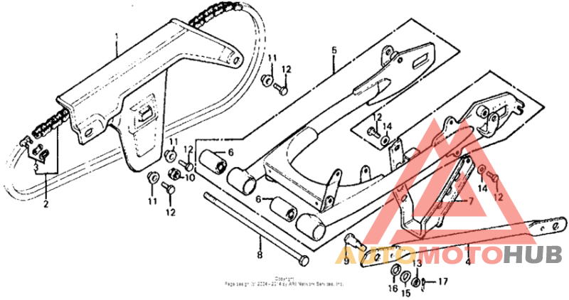 Swingarm + chain case