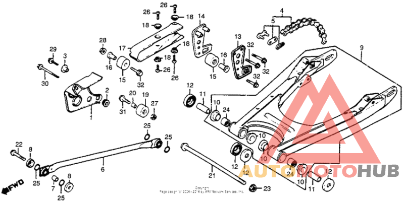 Swingarm + drive chain 80