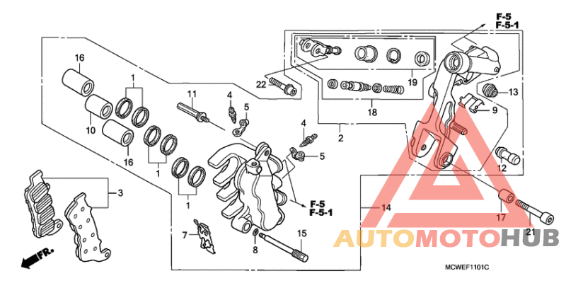 L. front brake caliper