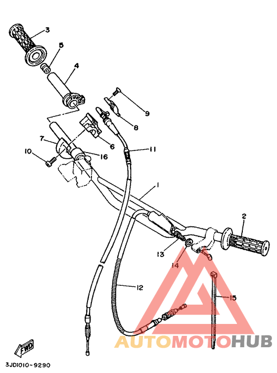Steering handle. cable
