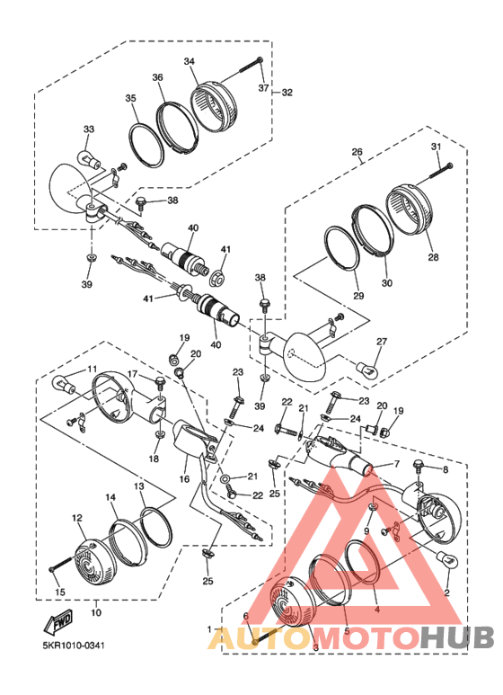 Rear flasher light assy