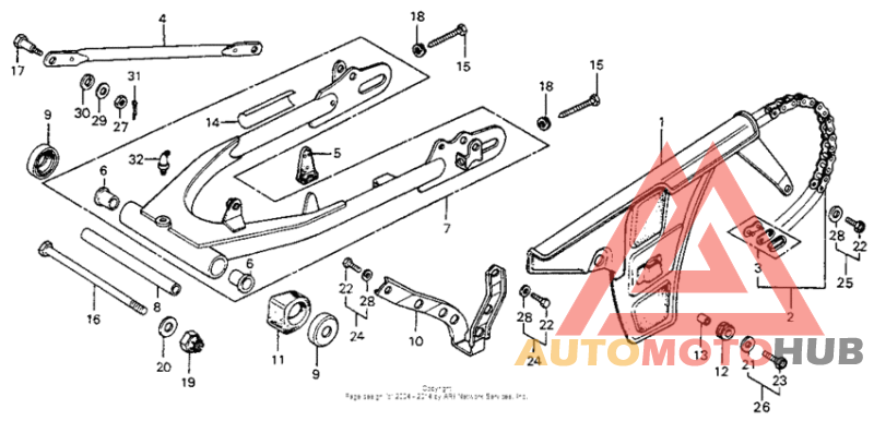 Swingarm + chain case